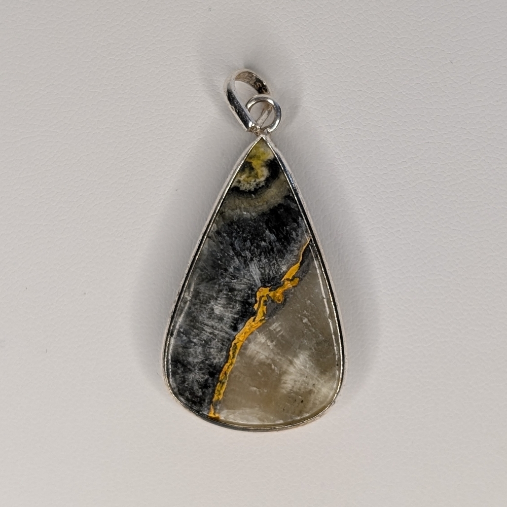 Bumblebee Jasper Pendant S925 Sterling Silver - Picture 3 of 3
